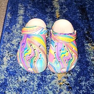 Size 10c Lightly worn tye-dye Crocs